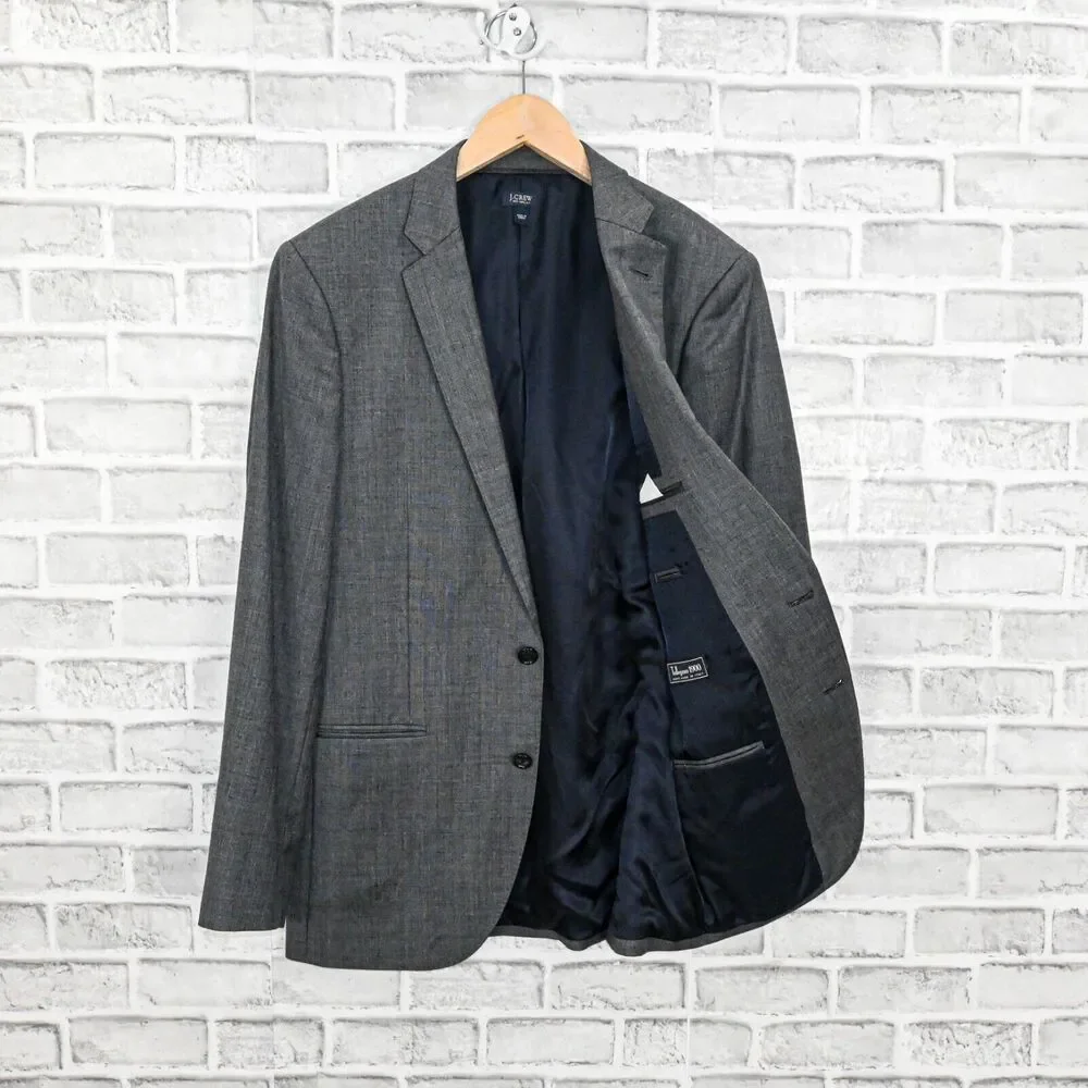J.Crew Ludlow Blazer Jacket Gray tollegno 1900 Italian Worsted wool 38R